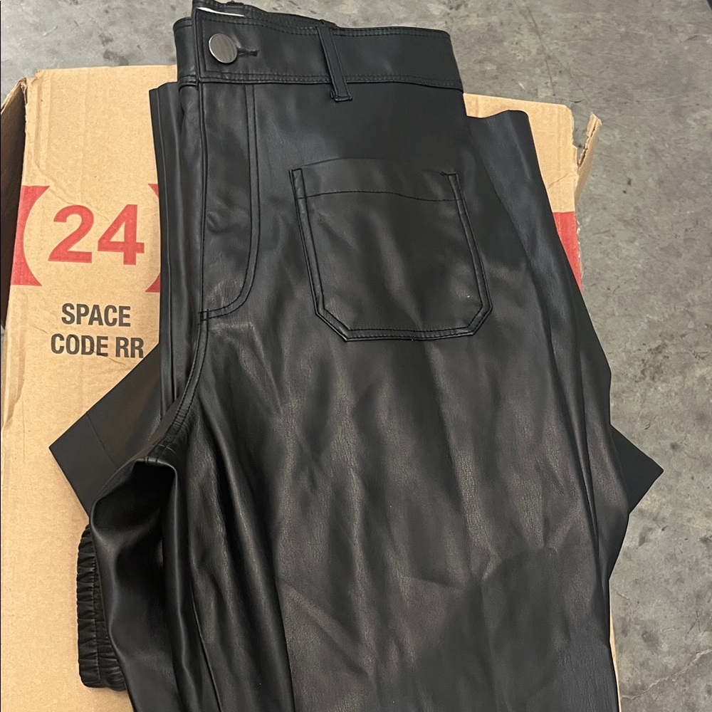 Zara Black Leather Trousers